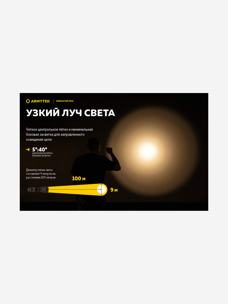 Фонарь ручной Armytek Predator Pro Magnet USB, холодный свет