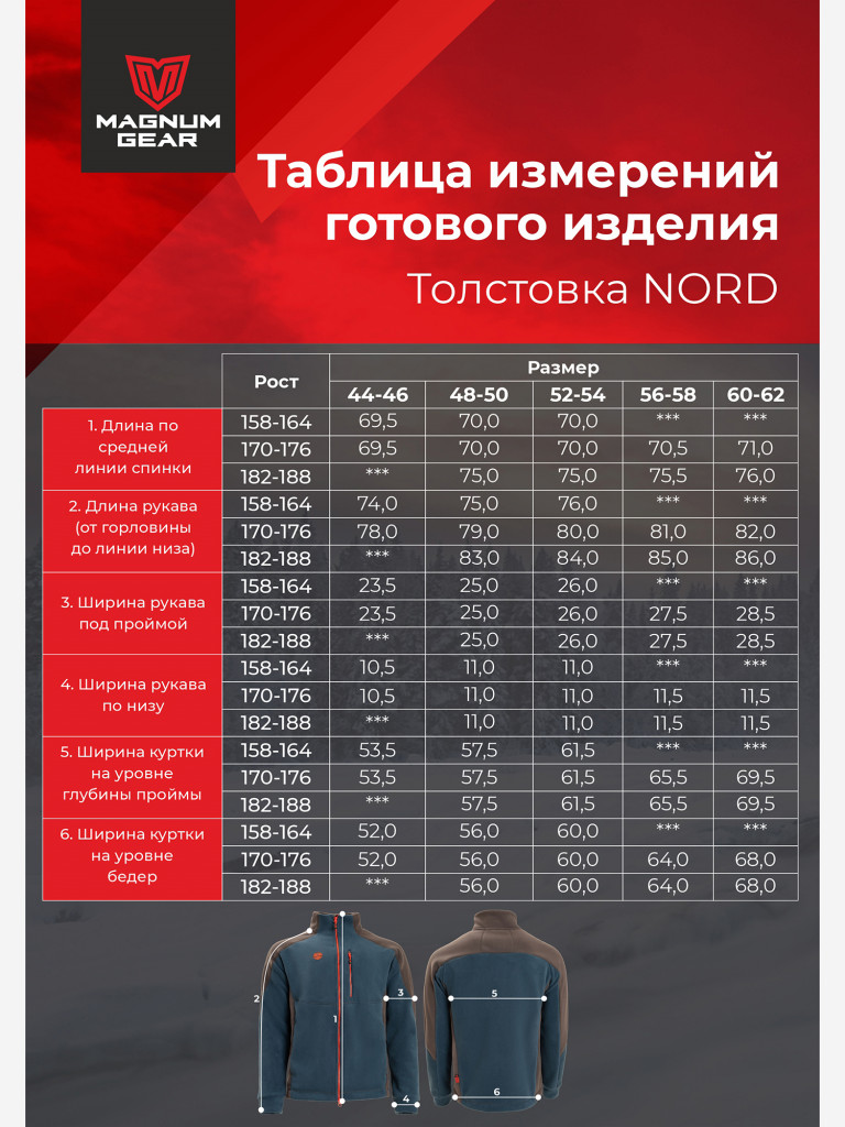 Толстовка флисовая для рыбалки и охоты MAGNUM GEAR NORD синий/графит