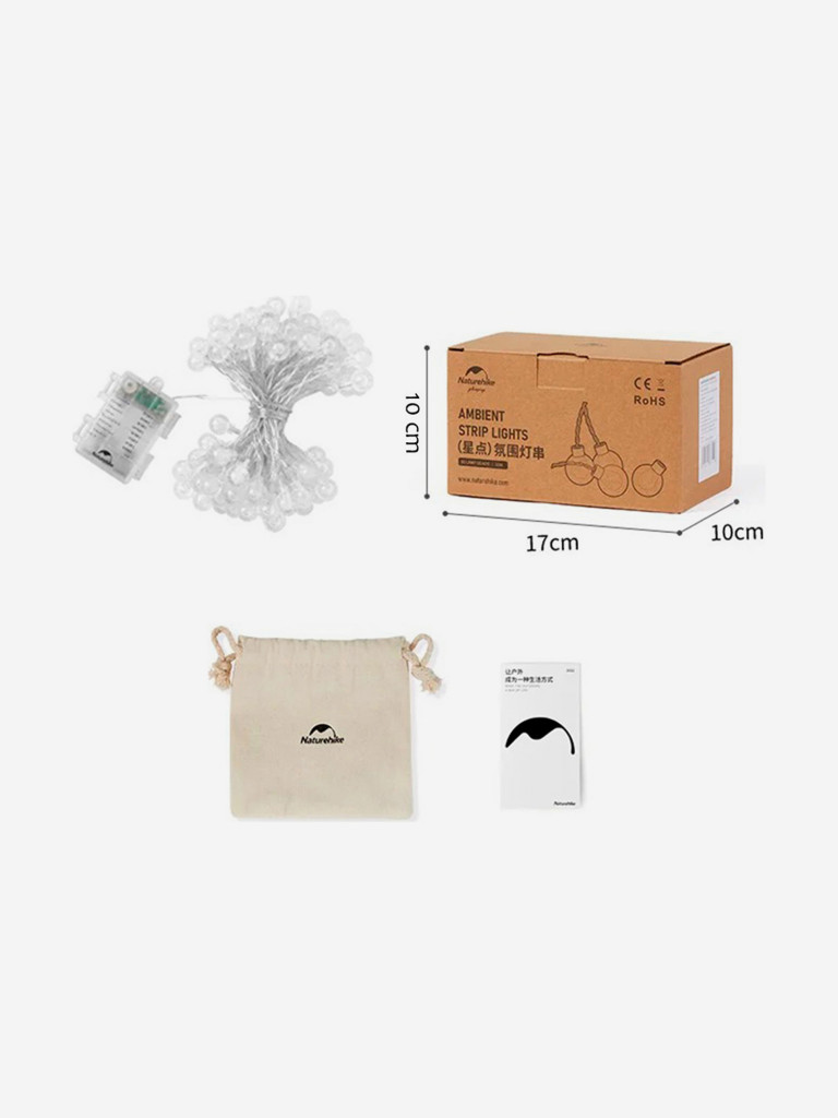 Гирлянда Naturehike светодиодная уличная 10 м, 80 ламп, IPX4, кемпинговая, 8 режимов