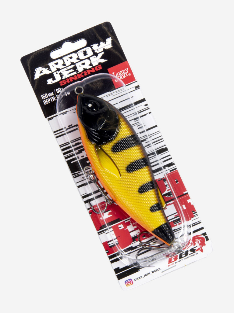 Воблер LUCKY JOHN BBS Original ARROW JERK S 015 см, джерк для крупного хищника