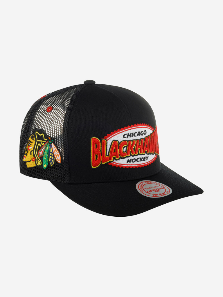 Бейсболка с сеточкой MITCHELL NESS HHSS5766-CBHYYPPPBLCK Chicago Blackhawks NHL