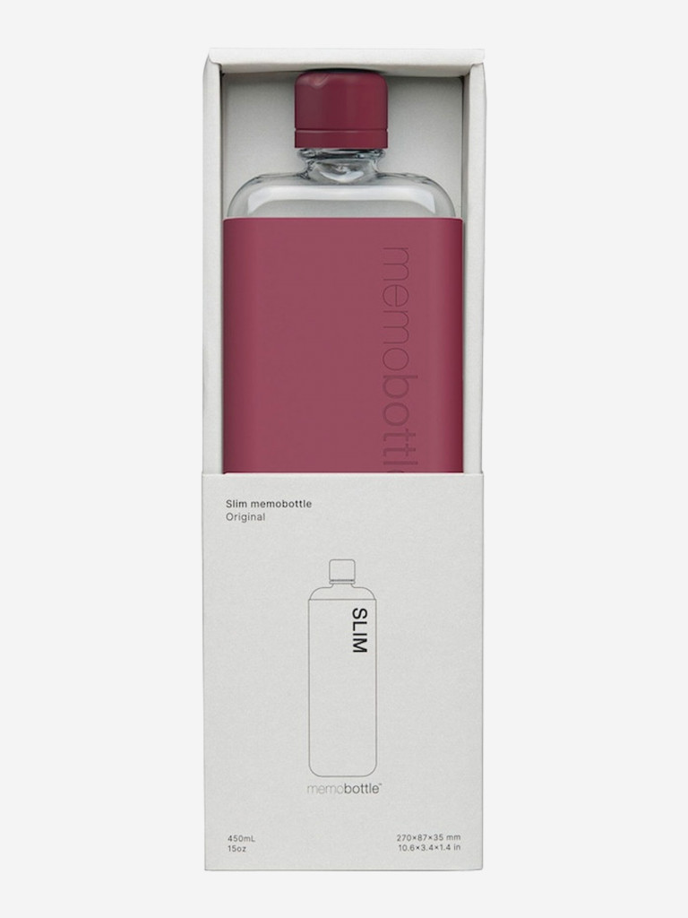 Бутылка с силиконовым чехлом Memobottle Slim, Wild Plum