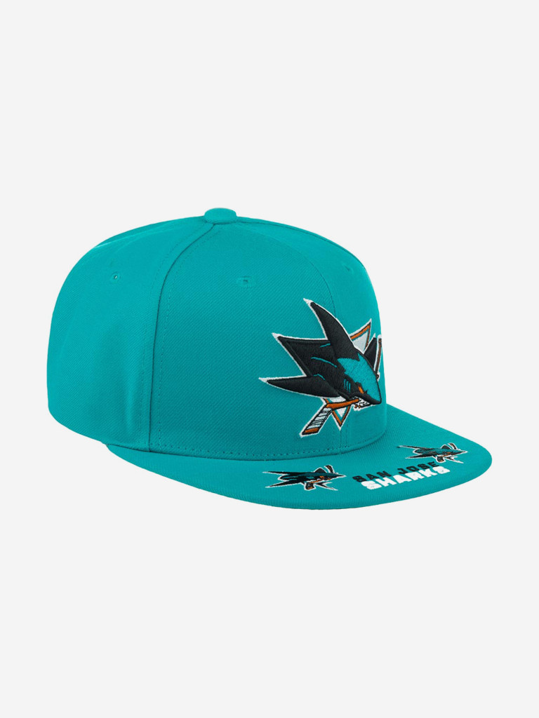 Бейсболка с прямым козырьком MITCHELL NESS 6HSSSH22089-SJSTEAL San Jose Sharks NHL (голубой)