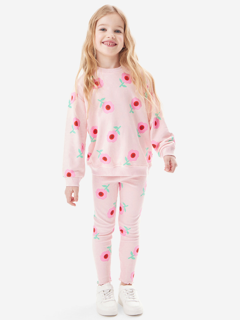Свитшот с цветочным принтом для девочек TOTTI KIDS