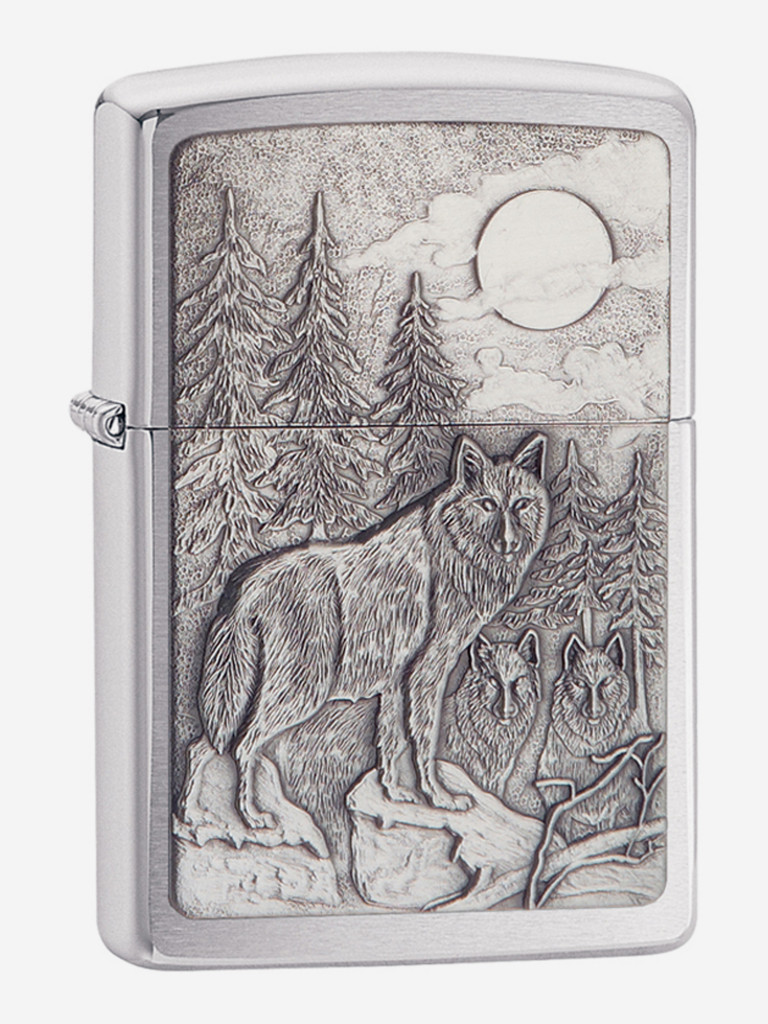 Зажигалка Zippo 20855 Classic Timberwolves Brushed Chrome, серебристая