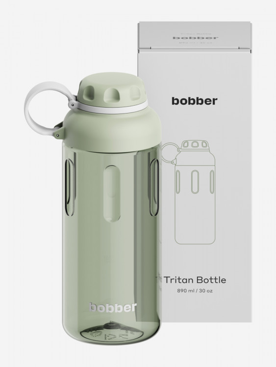 Бутылка тритановая BOBBER Tritan Bottle для холодных напитков, с ситечком, 890 мл, фисташковая