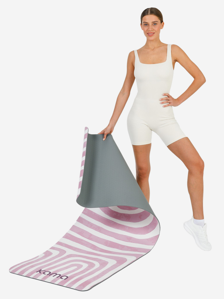 Коврик для йоги и фитнеса Kama, TPE, микрофибра