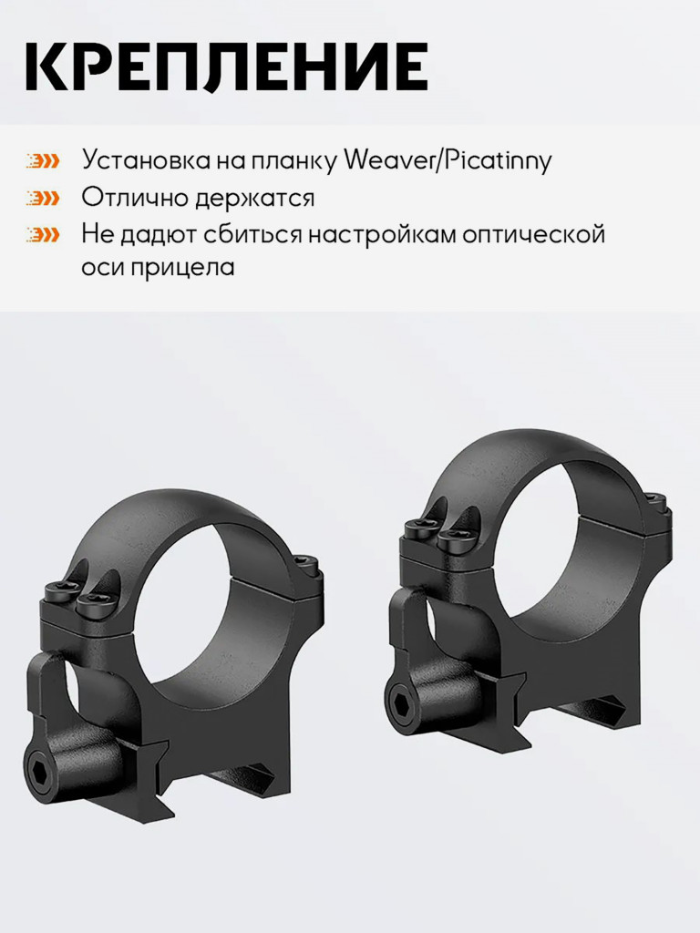 Кольца для прицела 30 мм Vector Optics низкие