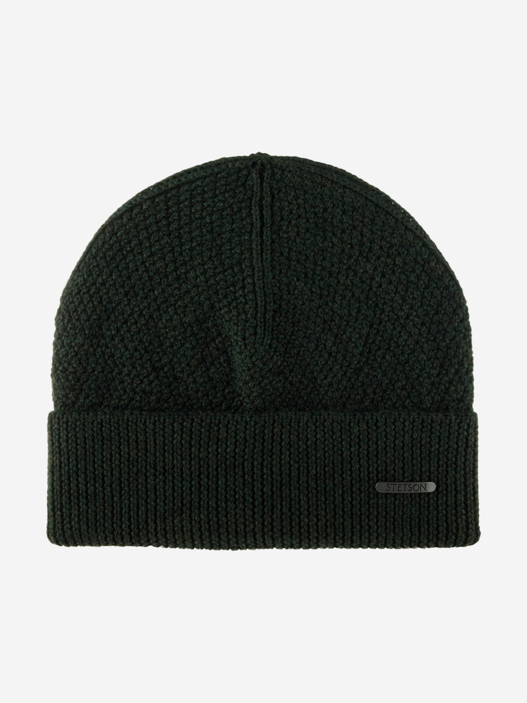 Шапка с отворотом STETSON 8599396 BEANIE MERINO WOOL (оливковый)