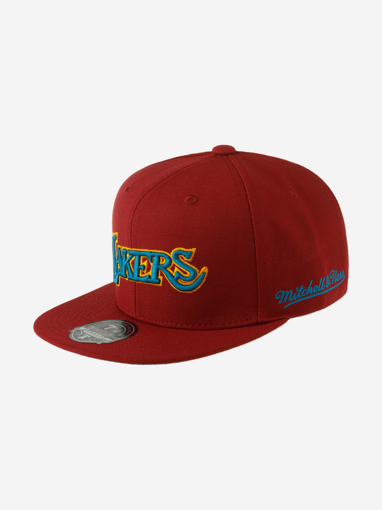 Бейсболка с прямым козырьком MITCHELL NESS 6HSFSH21251-LALCARD Los Angeles Lakers NBA (малиновый)