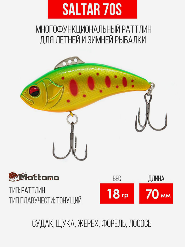 Воблер для рыбалки Saltar 70S приманка виб на жереха щуку