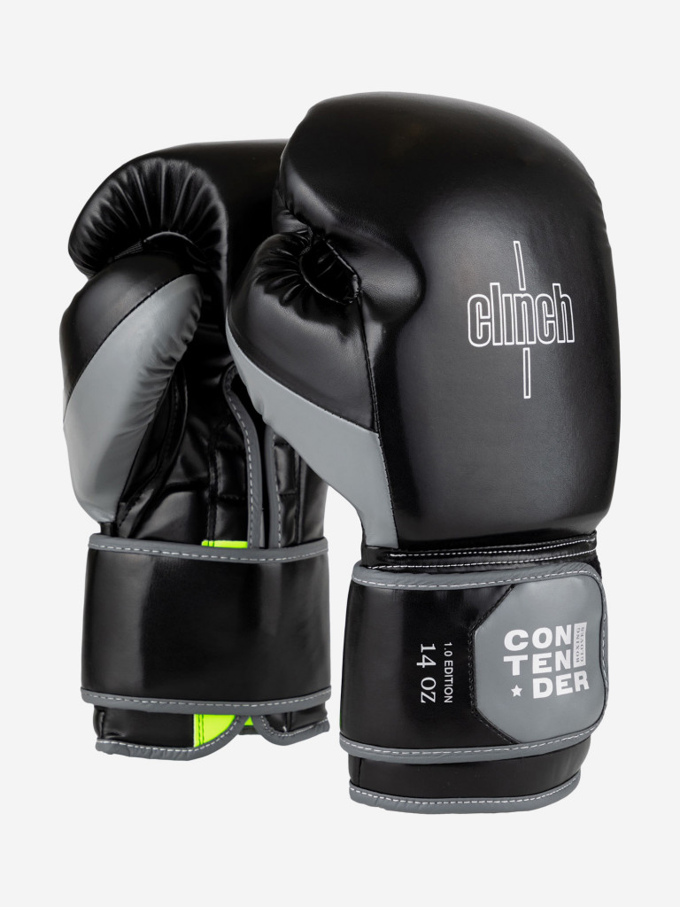 Перчатки боксерские Clinch Contender черно-серые