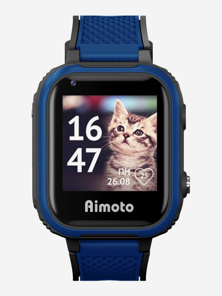 Смарт-часы Кнопка Жизни Aimoto Pro Indigo 4G, 1.44", черный/синий/черный/синий, 9500102