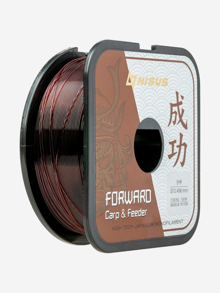 Леска для рыбалки Nisus FORWARD Carp&Feeder Nylon 0,496мм, 100м, 17,6кг, темно-коричневый