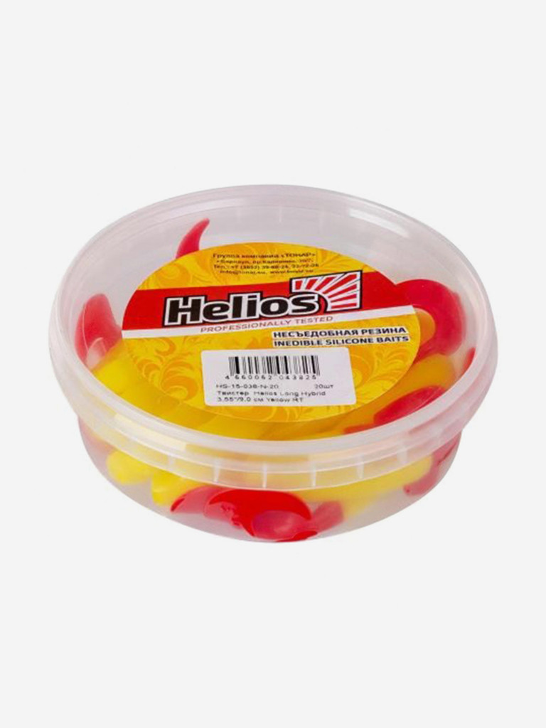 Мягкая приманка Helios Long Hybrid, 3,55" / 9,0 см, Yellow RT, 20 штук (HS-15-038-N-20)