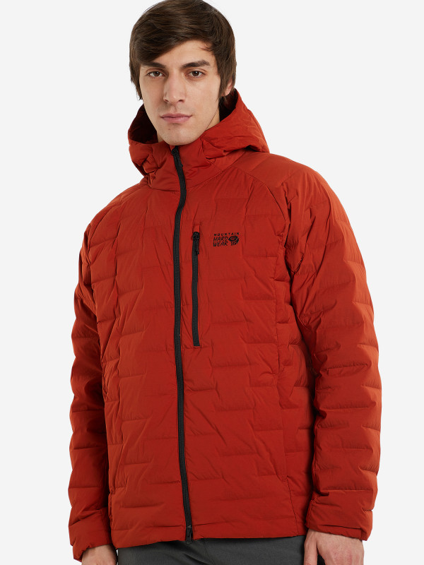 Пуховик мужской Mountain Hardwear Stretchdown Hoody арт. 1942911 красный цвет — купить за 9599 руб. со скидкой 70 %, отзывы в интернет-магазине Спортмастер