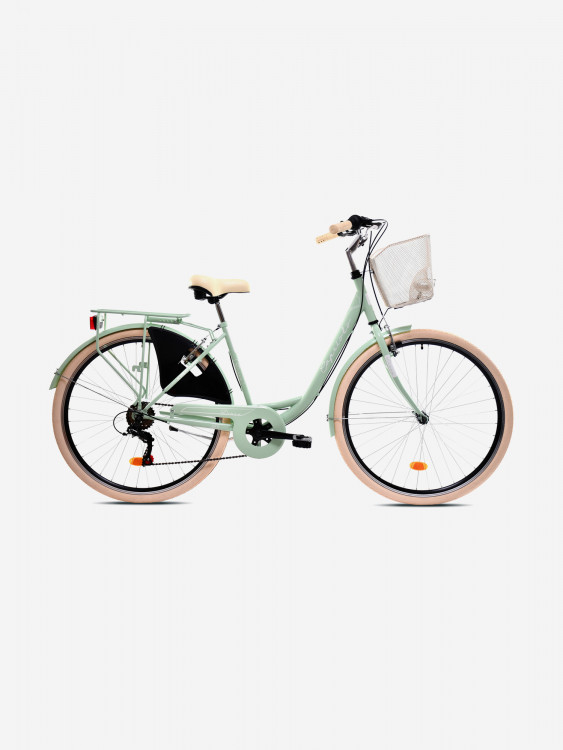 Велосипед CAPRIOLO CITY DIANA ALU (1 X 7), рама алюминий 18'', колёса 28'' (фисташковый - белый)