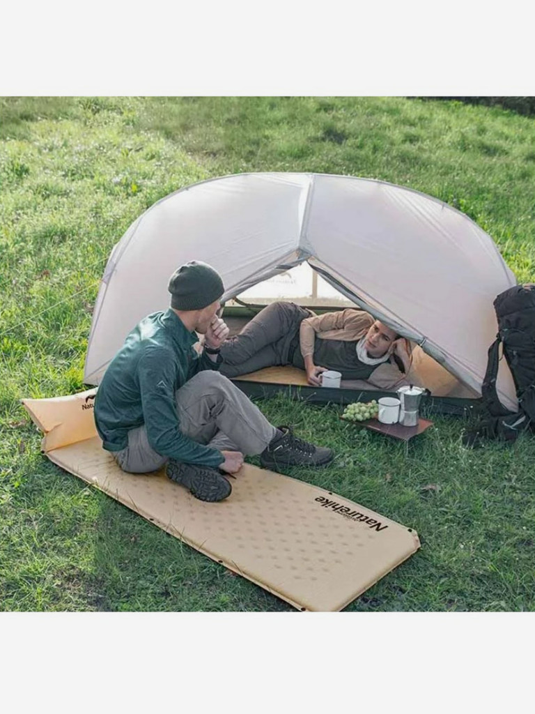 Коврик самонадувающийся с подушкой Naturehike, 185х60х2,5 см, синий
