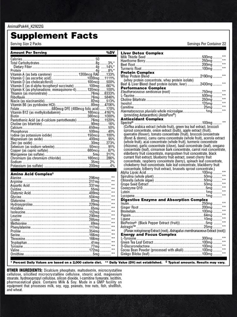 Набор спортивного питания Animal Pak 44 + Animal Flex 44 / энимал пак и энимал флекс, витамины комплекс