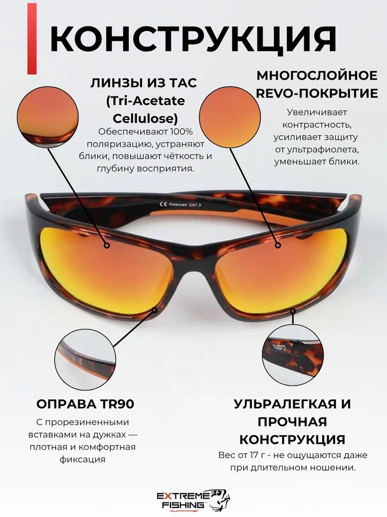 Очки поляризационные солнцезащитные Extreme Fishing Addiction ADD-312