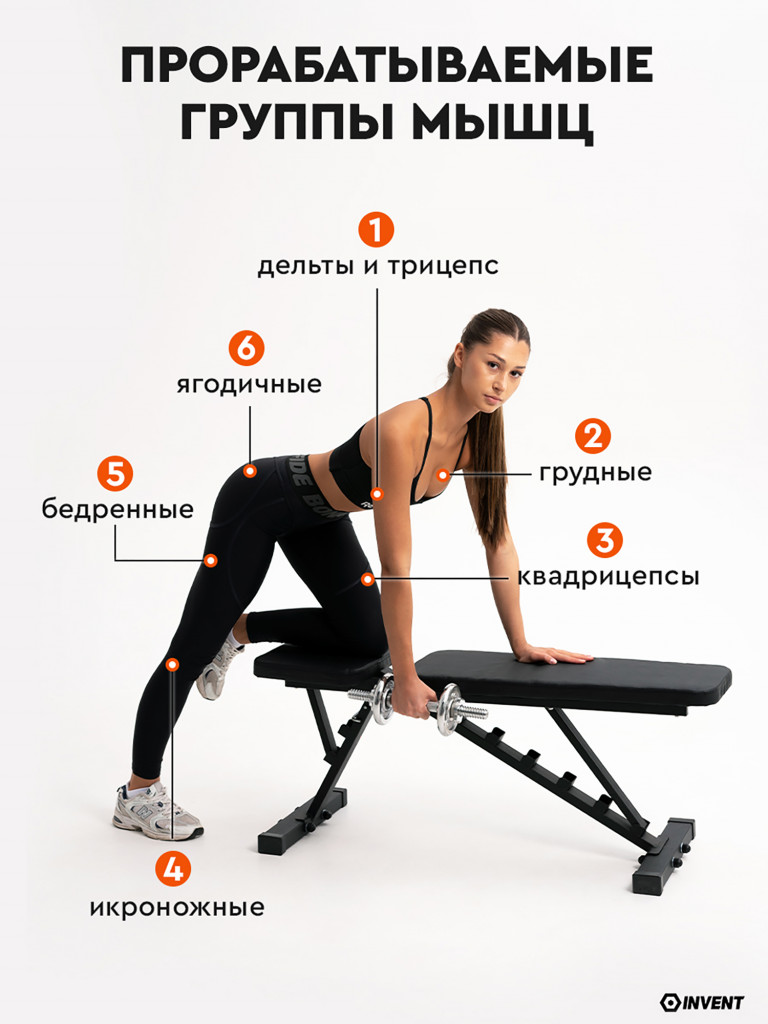 Скамья для жима складная спортивная регулируемая