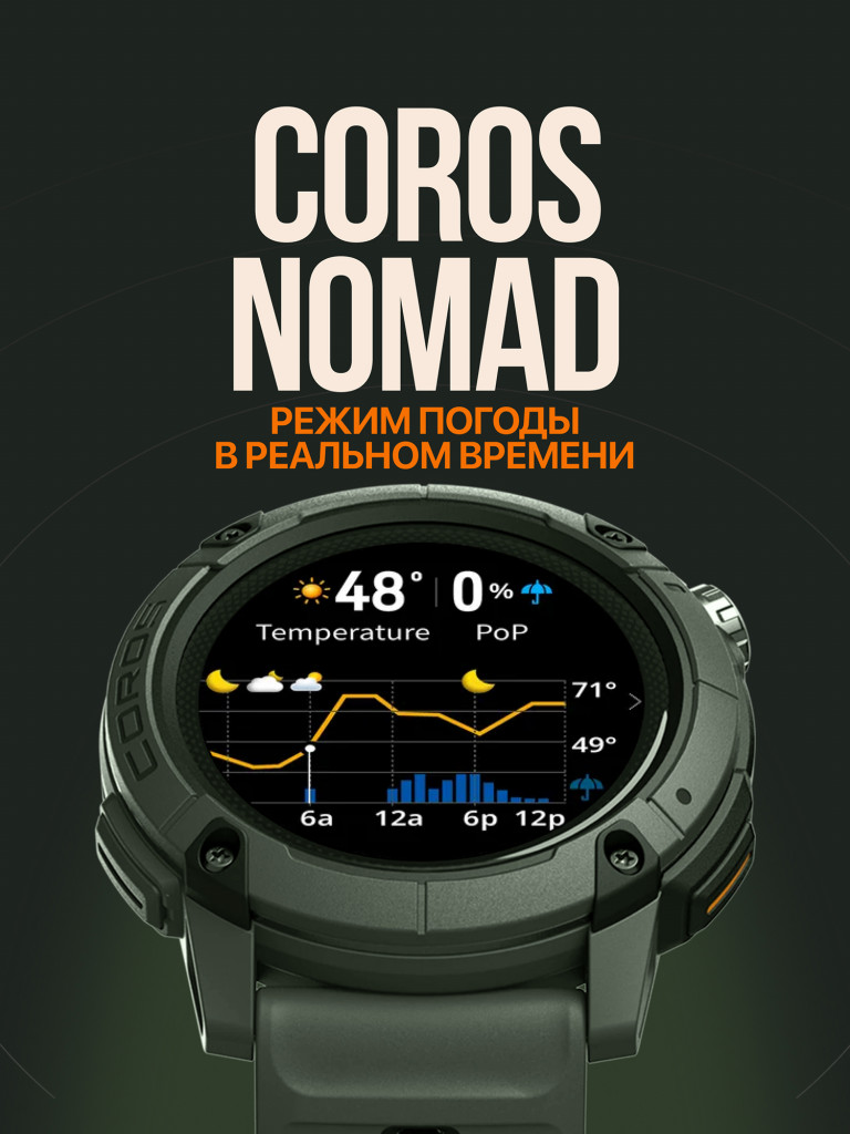 Спортивные GPS часы / смарт часы / COROS NOMAD GPS Watch - Green