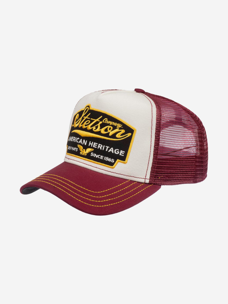 Бейсболка с сеточкой STETSON 7751103 TRUCKER CAP AMERICAN HERITAGE (малиновый)