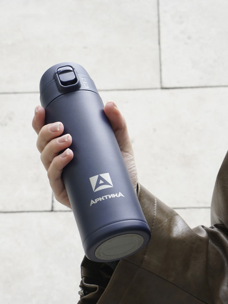 Термокружка вакуумная Арктика, 420 мл, со съемным ситечком, синяя