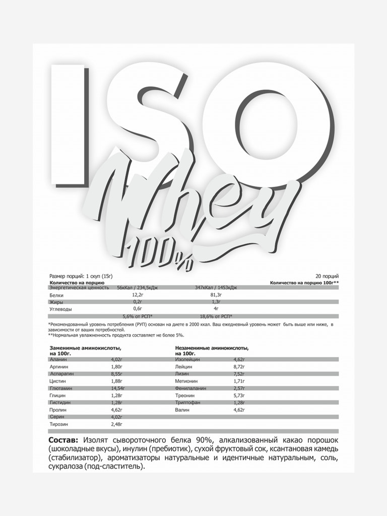 Сывороточный изолят PinkPower Iso Whey 100%, 300 г, Шоколад, Кокос (баунти), для похудения