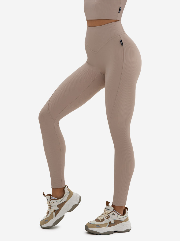 Лосины женские Bona Fide: Leggings "Ribbed Beige"