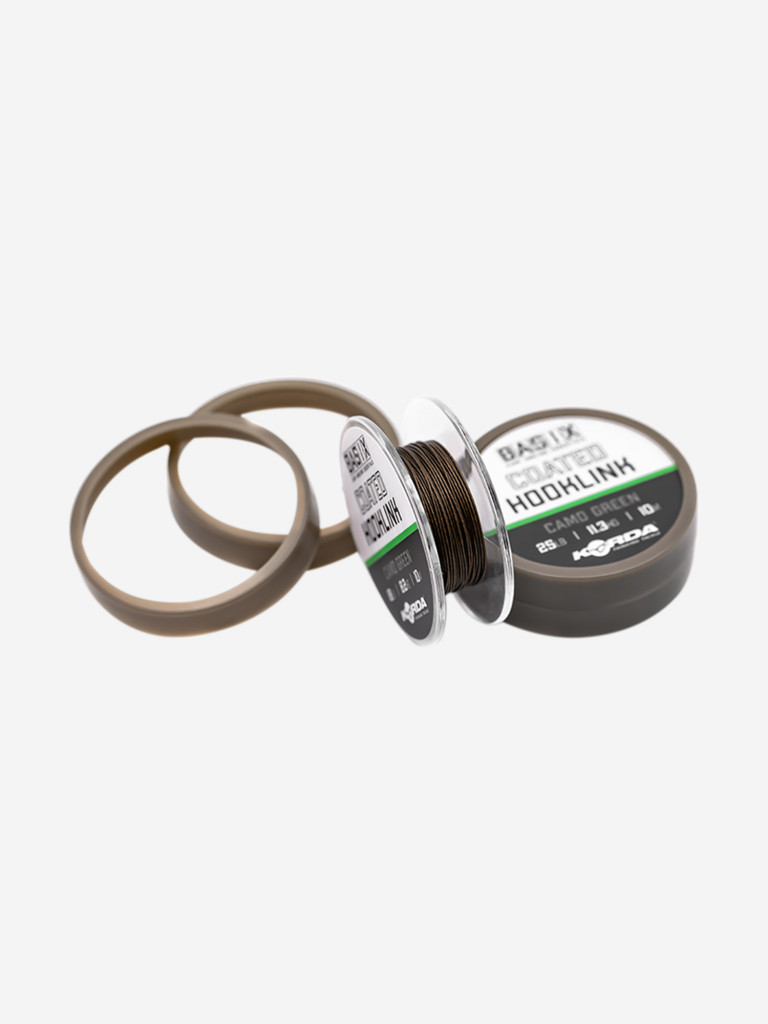 Поводковый материал KORDA Basix Coated Hooklink 25lb 10м Camo green