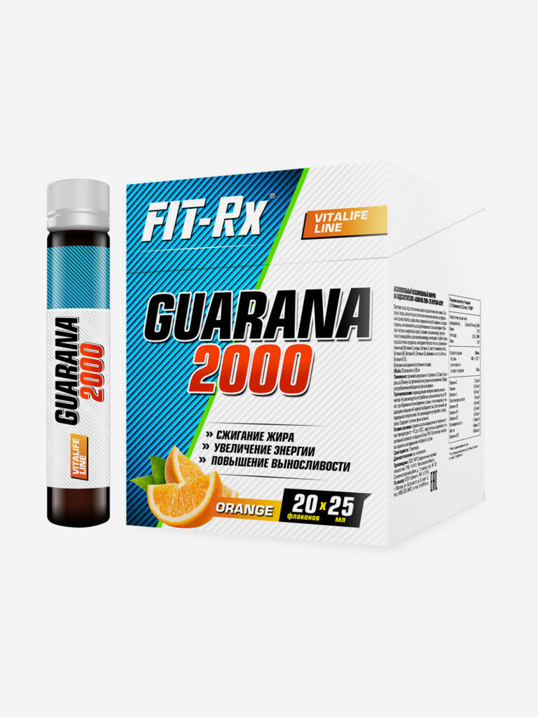 Энергетик Гуарана 2000 FIT-Rx со вкусом апельсина, 20 флаконов