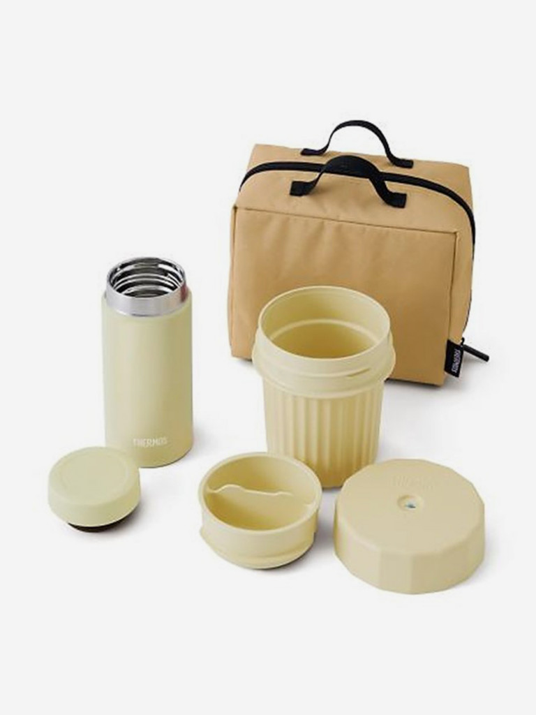 Термос с двумя контейнером в чехле 1 л THERMOS JEC-1000 песочный