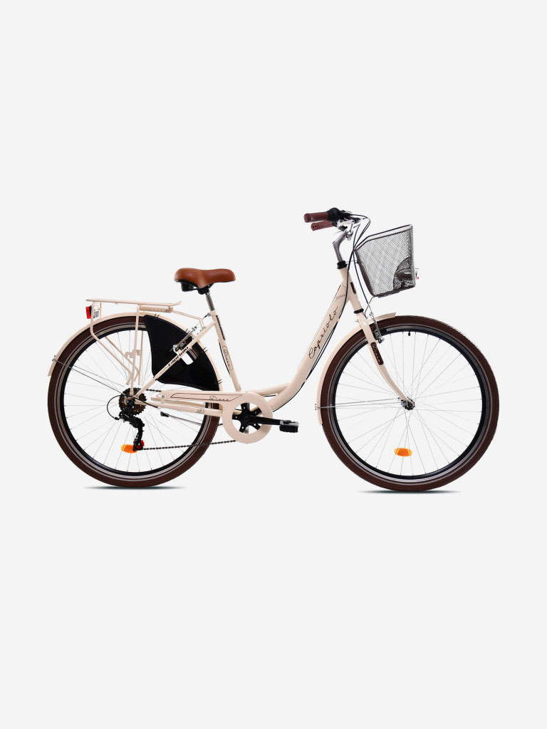 Велосипед CAPRIOLO CITY DIANA STEEL (1 X 6), рама сталь 18'', колёса 28'' (кремовый - коричневый)
