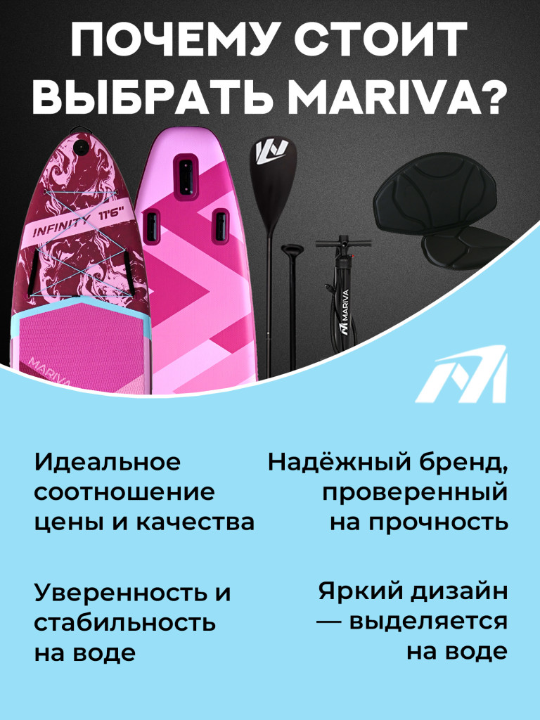Надувной сапборд MARIVA Infinity BLOSSOM PRO, 11'6" 351*89*15 см