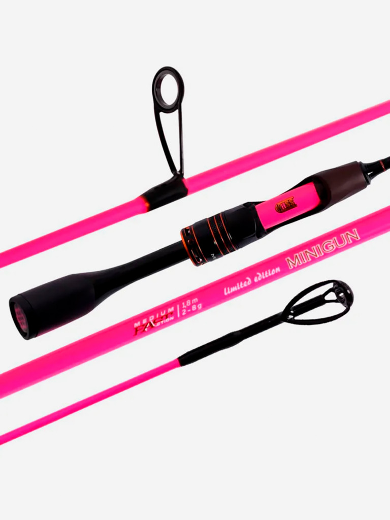 Спиннинг Maximus MINIGUN (Миниган) PINK LE 18UL 1,8 м 2-8 г (top solid) + Шнур Power Phantom Synapse PE 150m, мультиколор #0,4 (7,7кг), 0,10mm