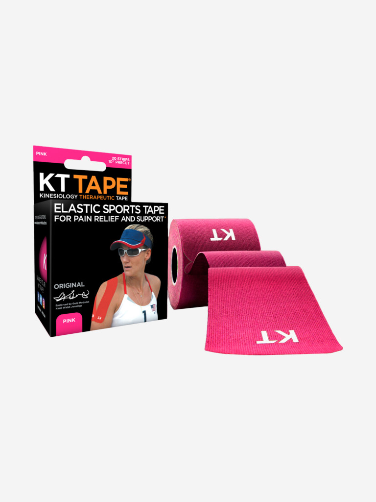 Кинезио тейп KT Tape PRO для тела спортивный, 25 х 5 см, 20 шт, розовый