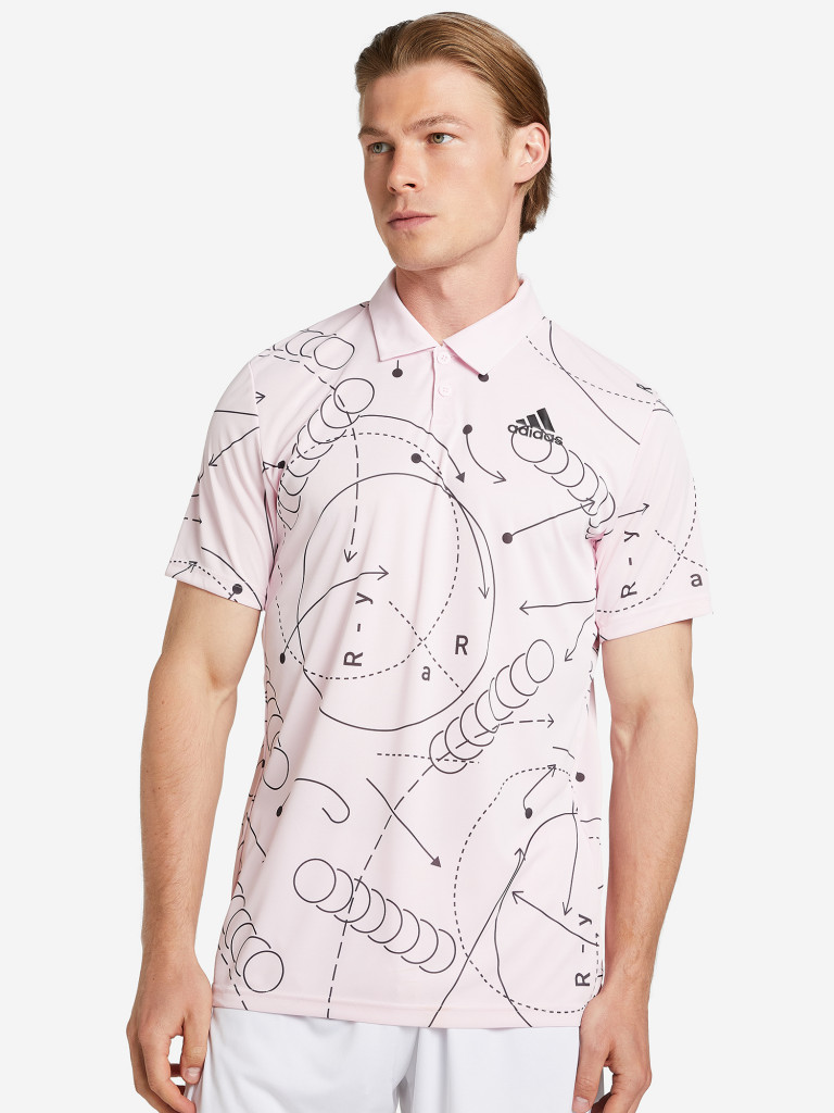 Поло мужское adidas Club Graphic Polo арт. HM6528 розовый цвет