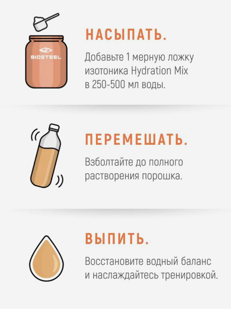 Изотоник Biosteel Hydration Mix Персик-Манго, 315 г