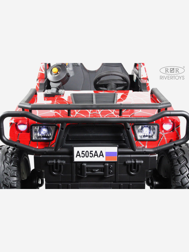 Детский электромобиль RIVERTOYS A505AA-LUX красный спайдер