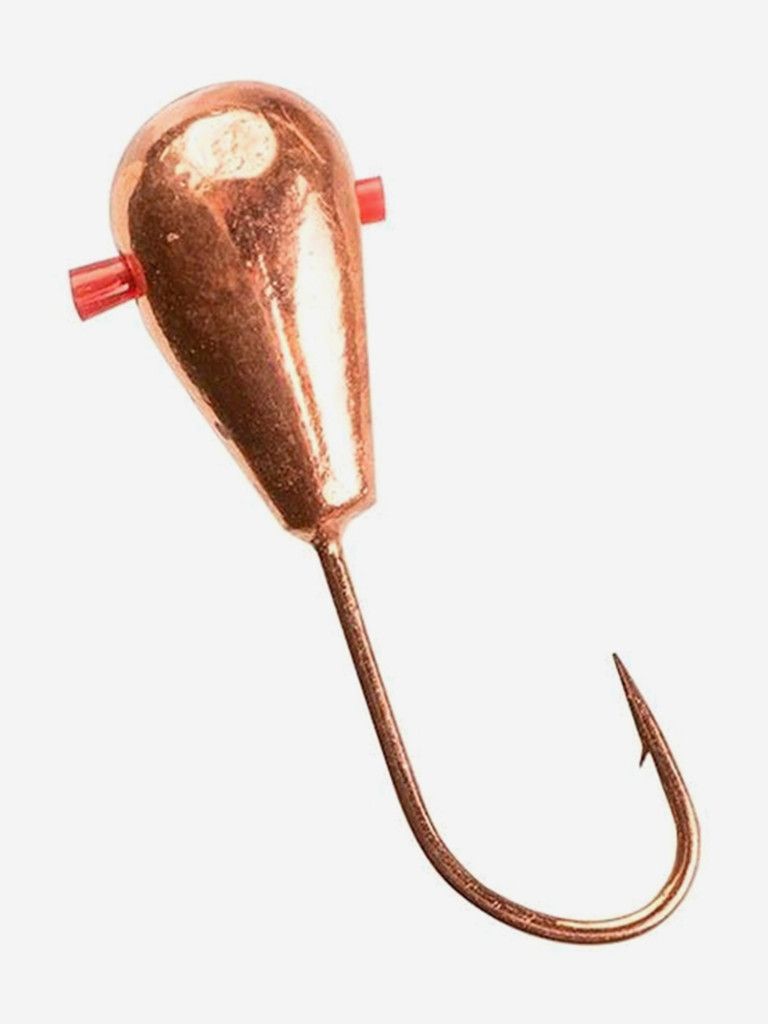 Мормышка Helios вольфрамовая Капля спорт с отверстием 2,5мм 0,23г Cu с кембриком (MW-3725C-Cu), 10 штук в упаковке