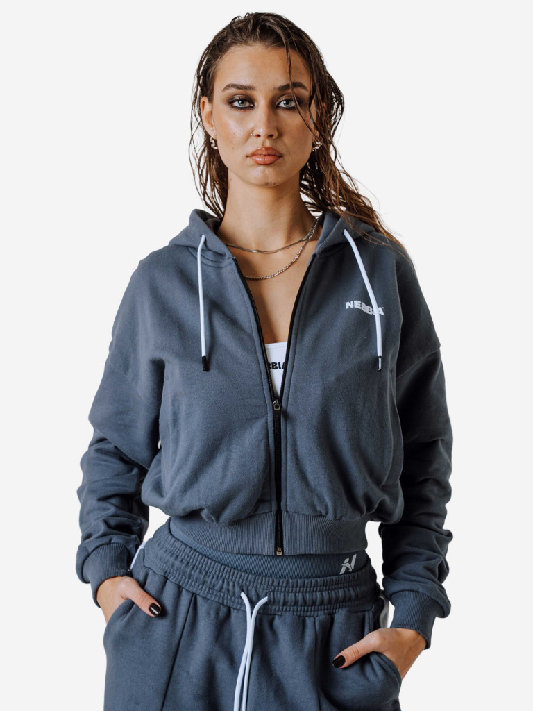 Толстовка женская NEBBIA Relaxed Zip Hoodie POWER 895 Grey