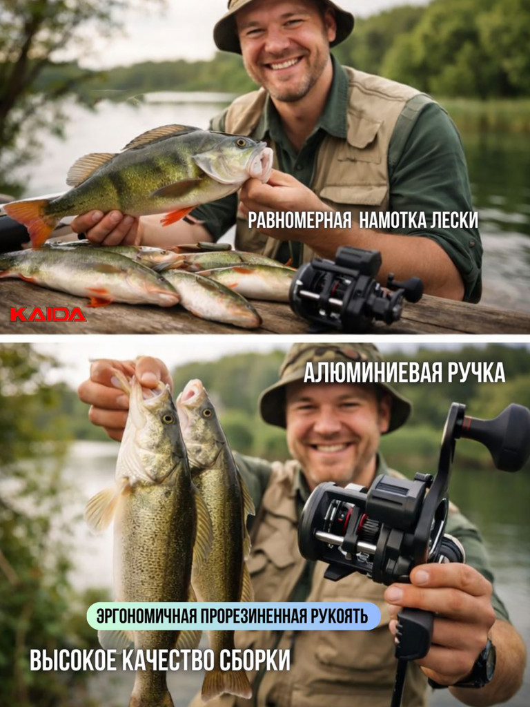 Катушка мультипликаторная KAIDA СONCORDE CC100RC правая со счетчиком