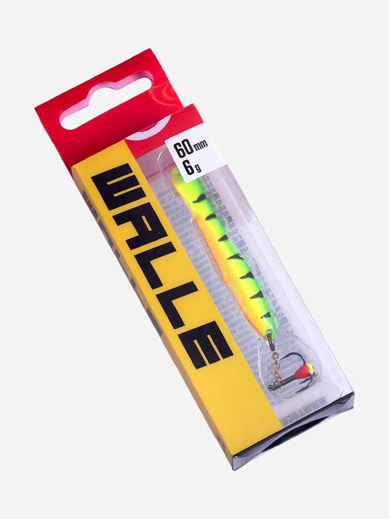 Блесна вертикальная зимняя Lucky John WALLE с цепочкой и тройником, длина 60 мм TIGER, блистер