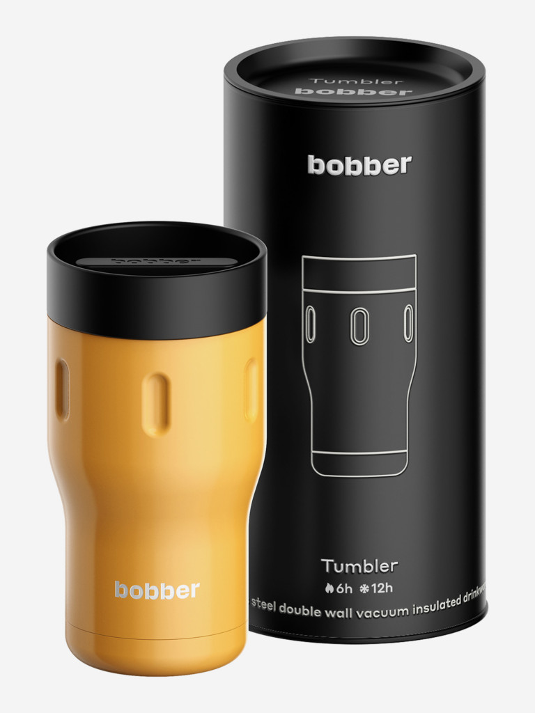 Термокружка вакуумная BOBBER Tumbler 350 мл, крышка 360, тепло до 6 часов, оранжевый