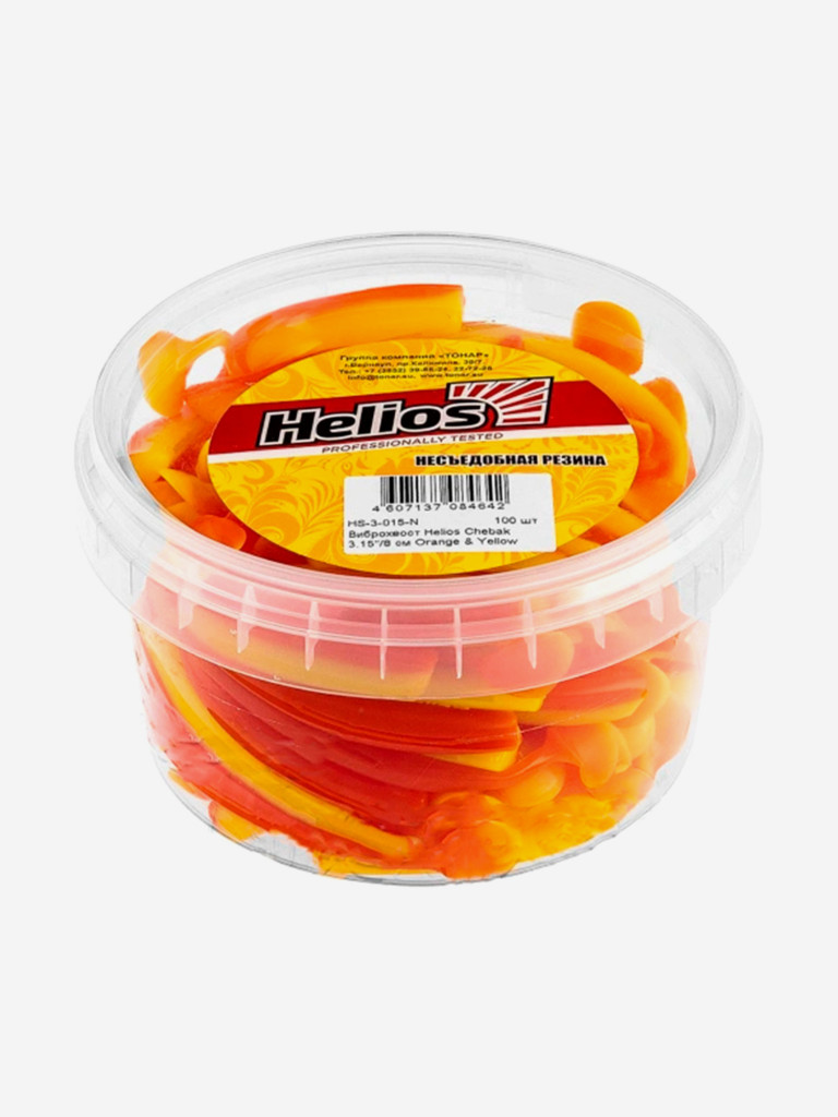 Мягкая приманка Helios Chebak, 3,15'' / 8 см, Orange & Yellow, 100 шт (HS-3-015-N)