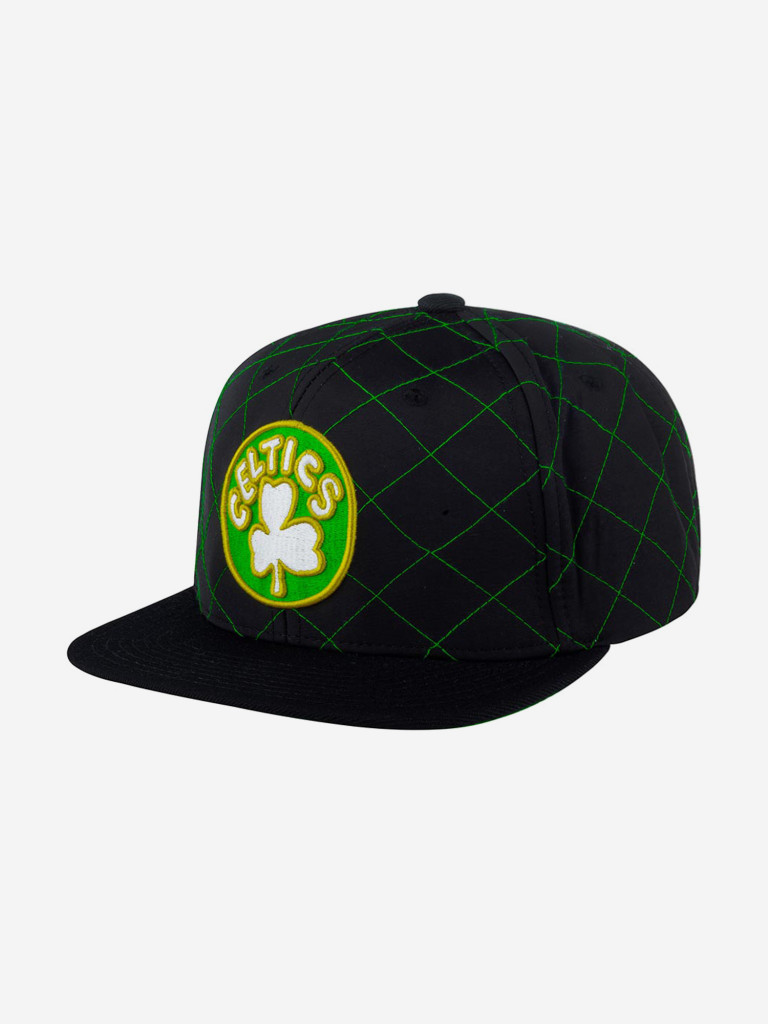 Бейсболка с прямым козырьком MITCHELL NESS HHSS1212-BCEYYPPPBLCK Boston Celtics NBA (черный)