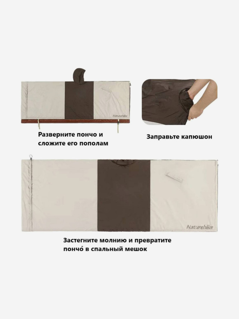 Спальный мешок-пончо Naturehike Multi-Purpose Cloak Sleeping Bag CNK2300SD019 Зеленый
