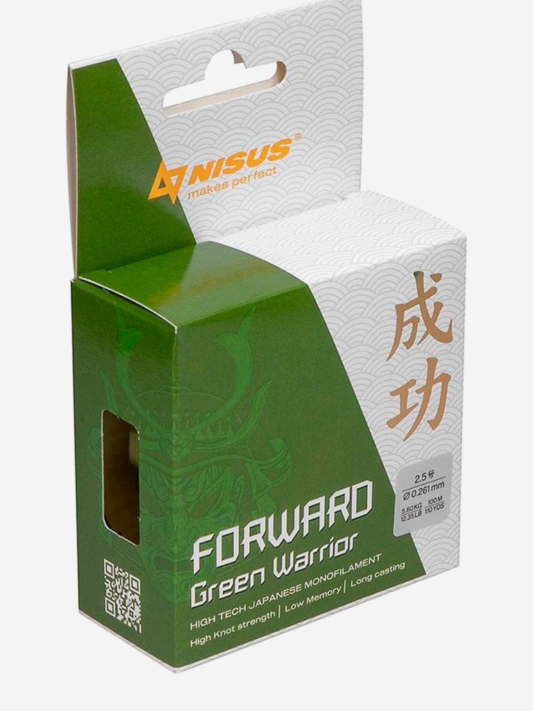 Леска для рыбалки Nisus FORWARD Green Warrior Nylon 0,261мм, 100м, 5,6кг, оливковый