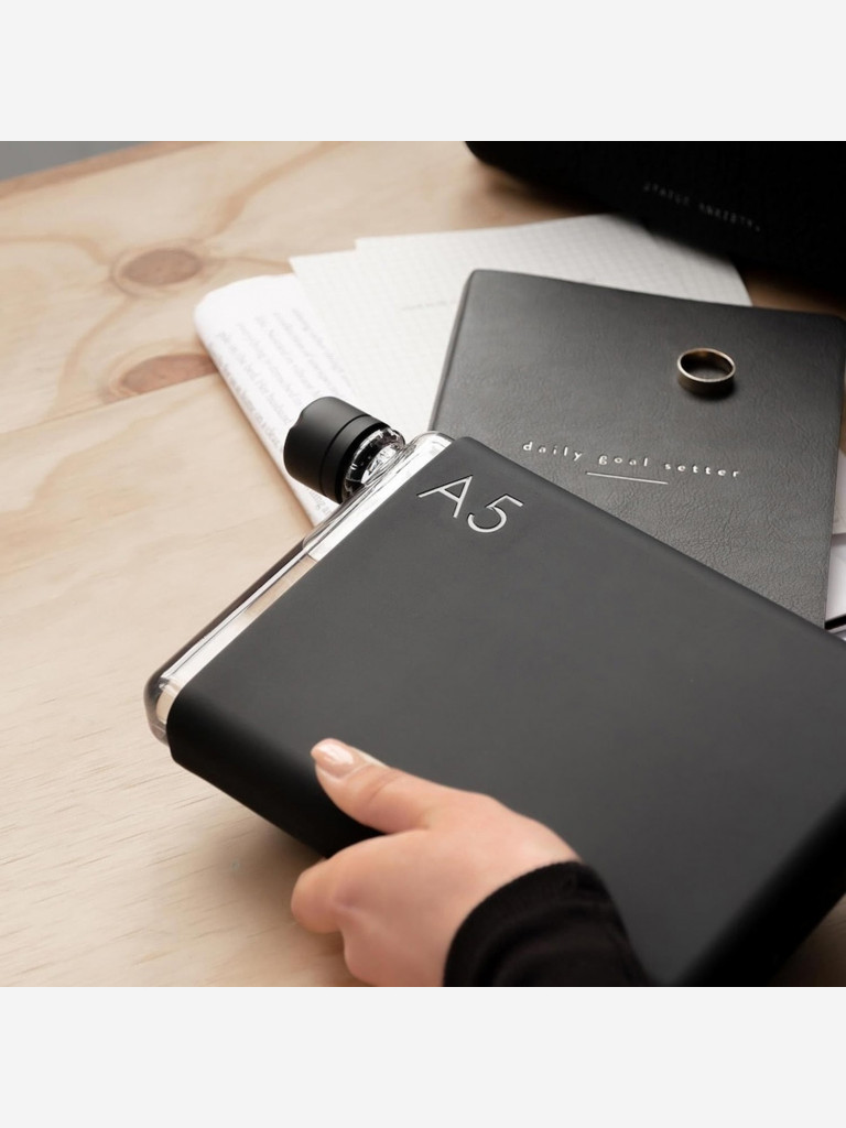 Бутылка с силиконовым чехлом Memobottle A5, черный